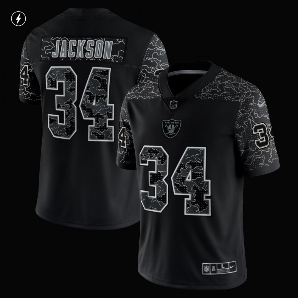 Bo Jackson Las Vegas Raiders Nike Retired Player RFLCTV Limited Jersey - Black-GridironStore